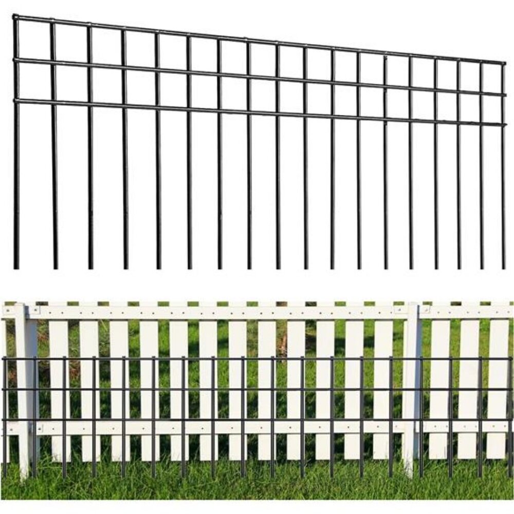 32x10-inch No Dig Animal Barrier Fence, 10 Pack Black Dig Protective Fence with